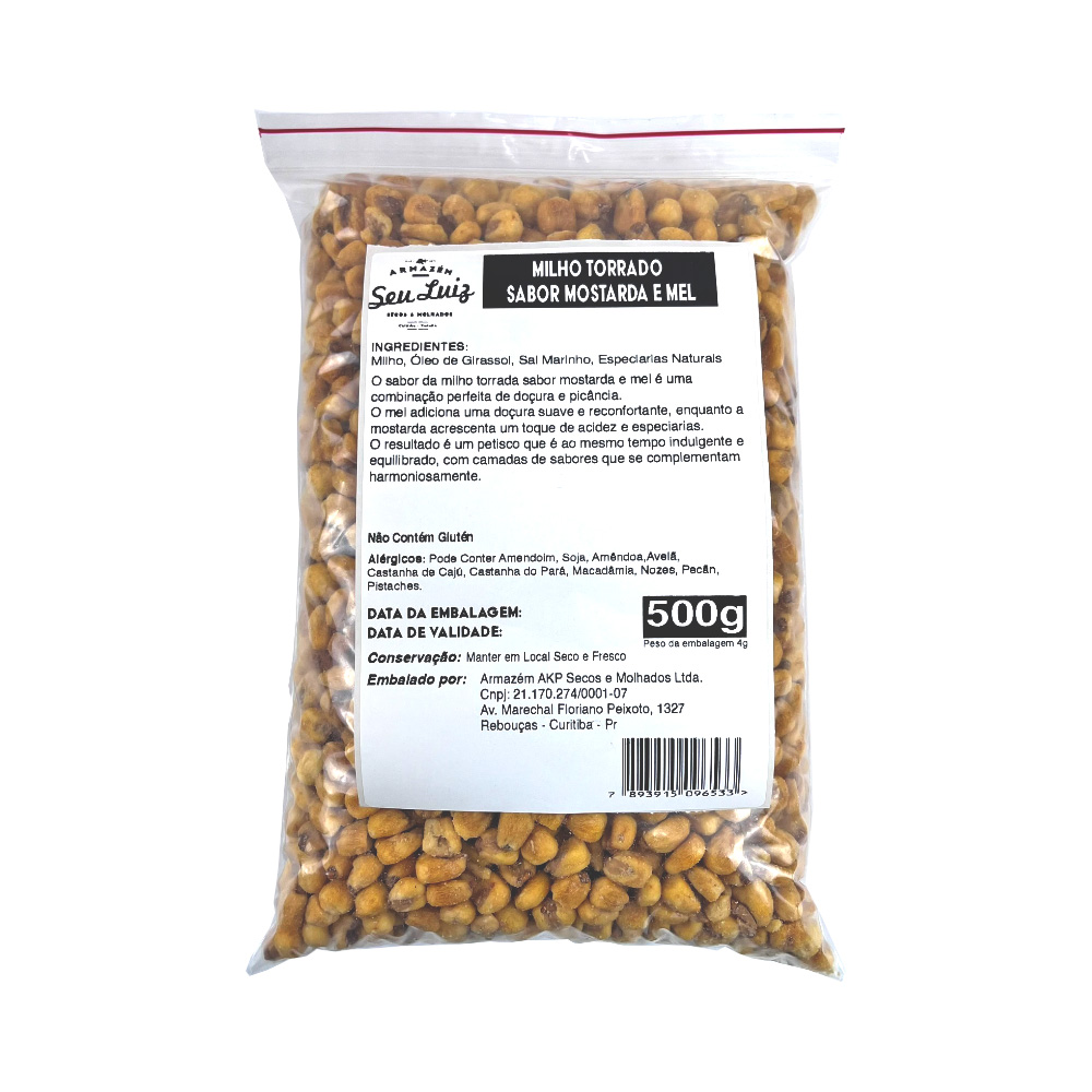 Milho Torrado Sabor Mostarda e Mel 500g