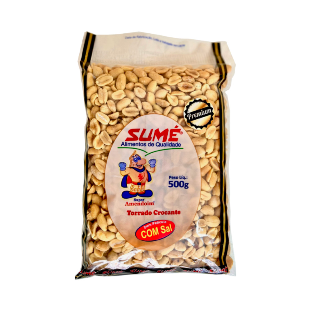 Amendoim Torrado Sem Pele com Sal Premium Sume 500g