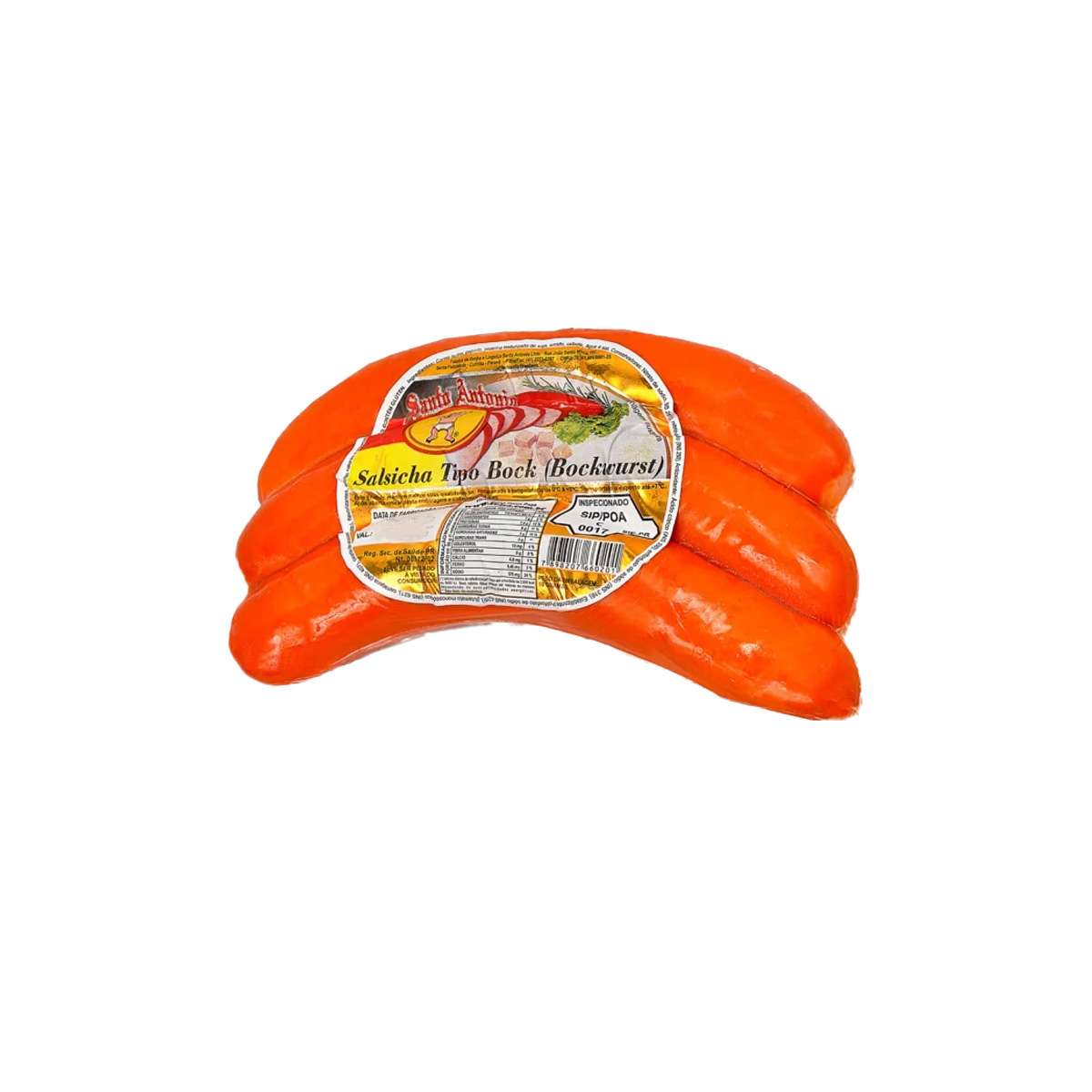 Salsicha Bockwurst  Vermelha 550g Santo Antonio (3 Unidades)