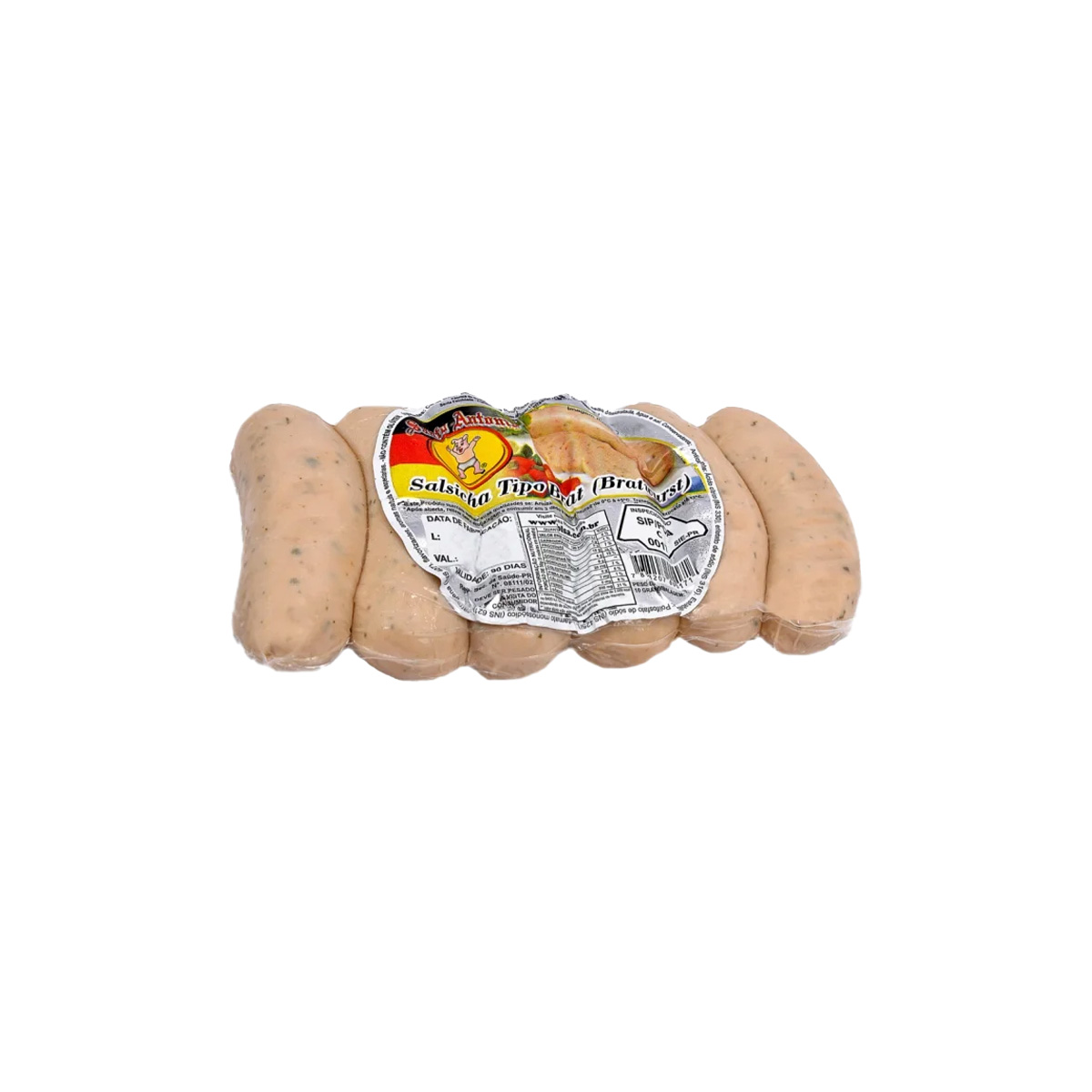 Salsicha Bratwurst Branca Santo Antonio 350g (6 Unidades)