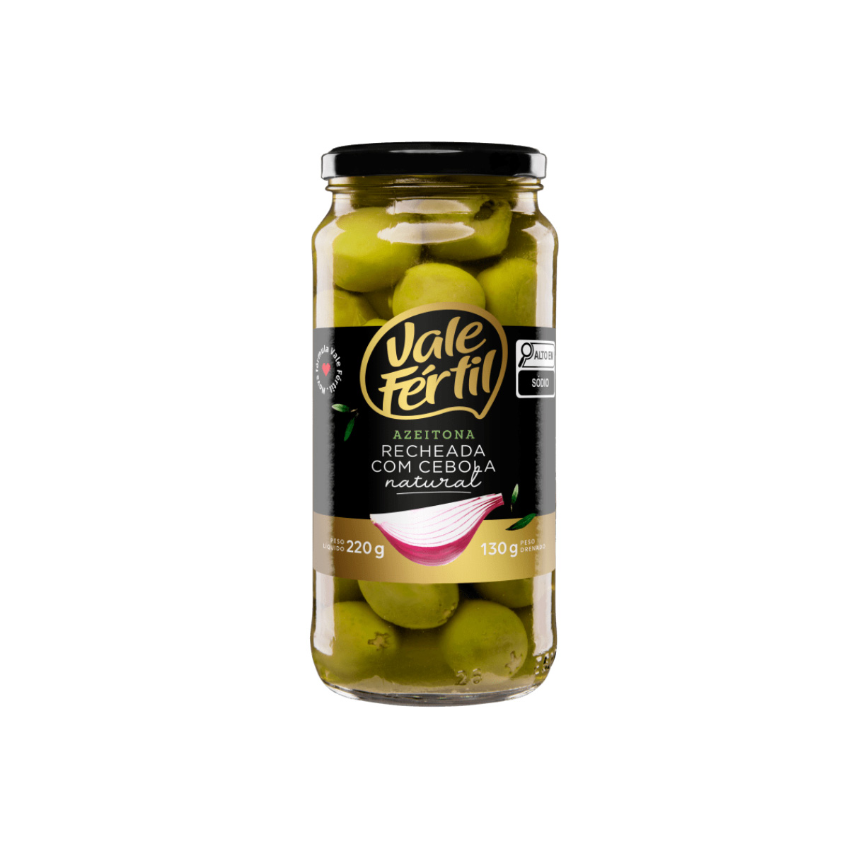 Azeitona Verde Recheada com Cebola Vale Fertil 130g