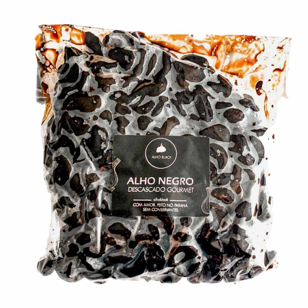 Alho Negro Descascado Gourmet 500g pacote