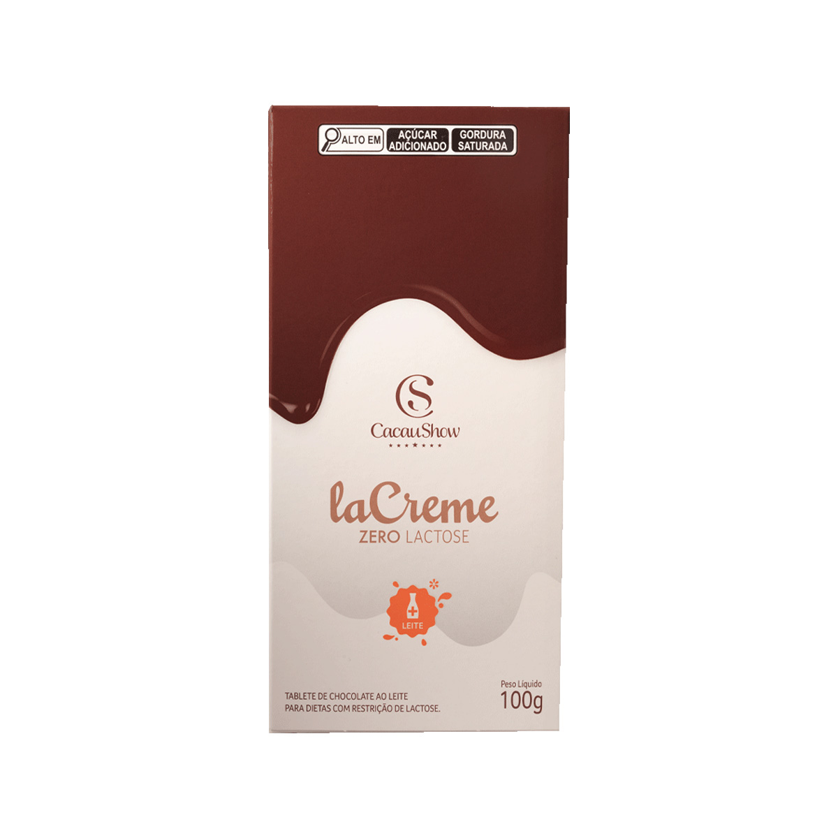 Tablete LaCreme Chocolate Leite Zero Lactose 100g Cacau Show