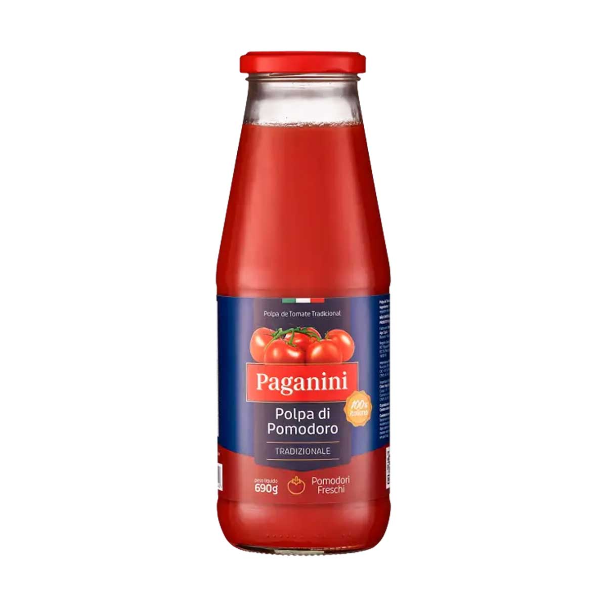 Polpa de Tomate Tradicional Paganini 690g Sabor Fresco