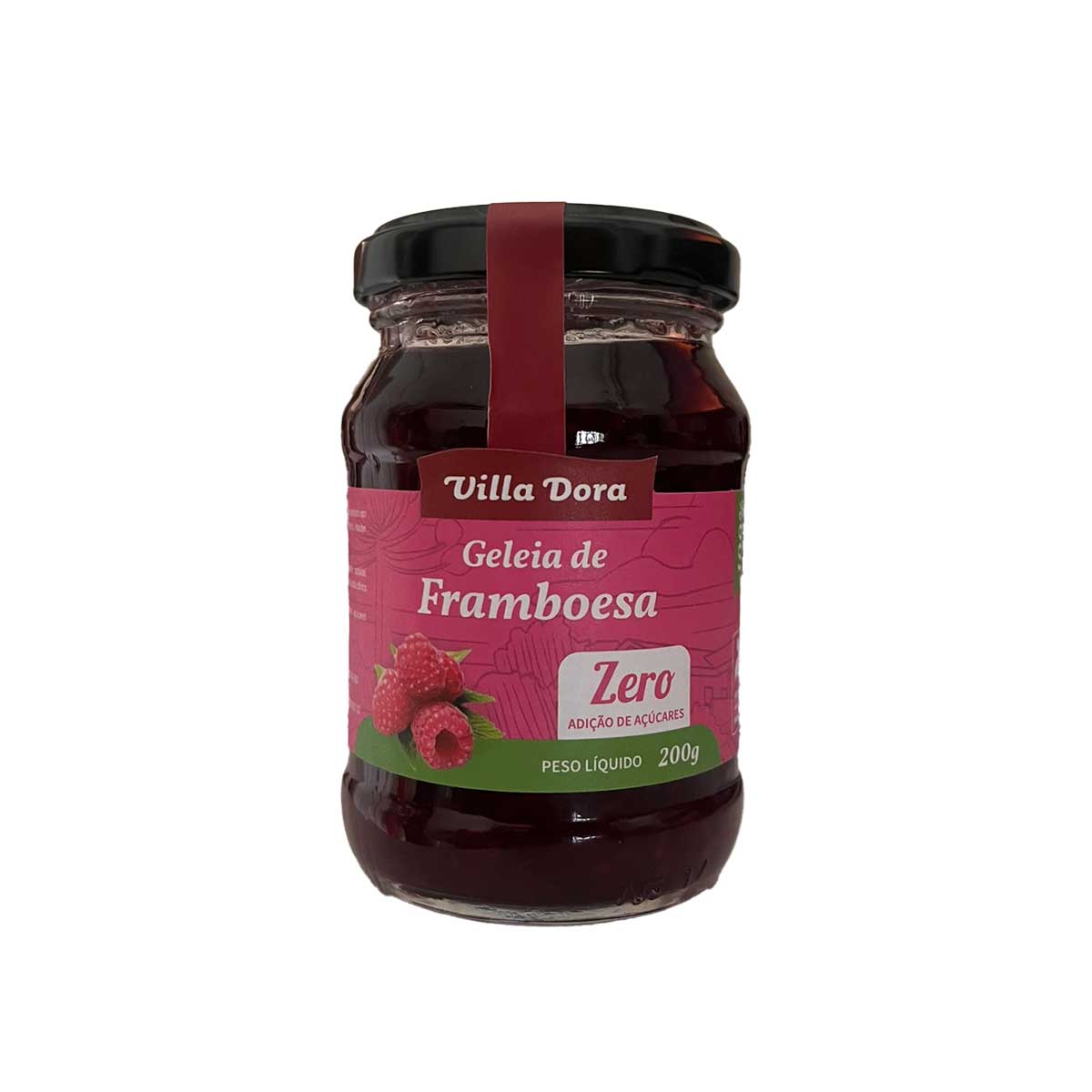 Geleia de Framboesa Zero Açúcar Artesanal Villa Dora 200g