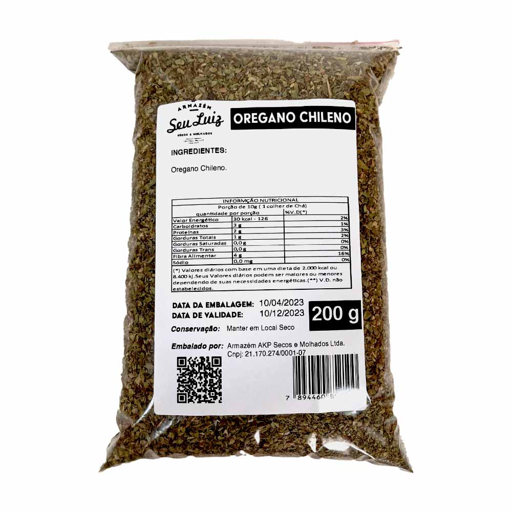 Orégano Chileno Premium 200g Armazém Seu Luiz