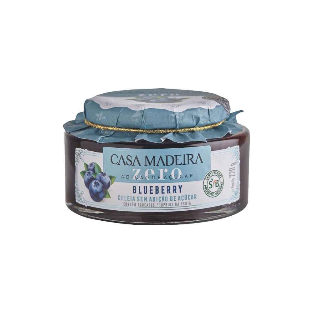 Geleia Blueberry Zero Açucar Casa Madeira 220g