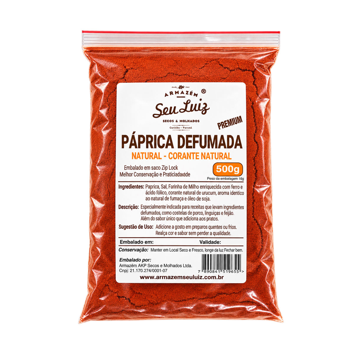 Paprica Defumada - Armazém Seu Luiz 500g