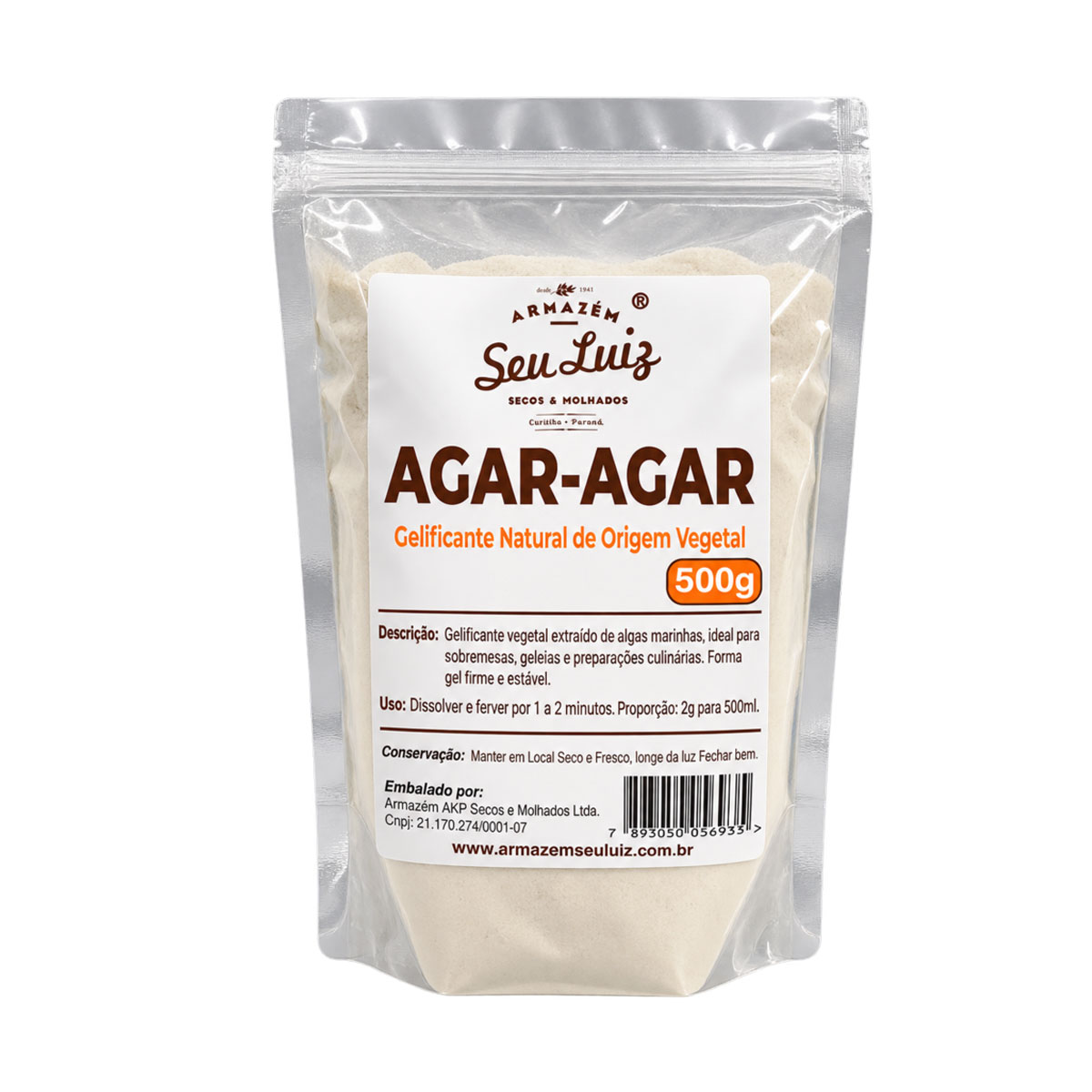 Agar Agar 500g Gelificante Natural | Armazém Seu Luiz