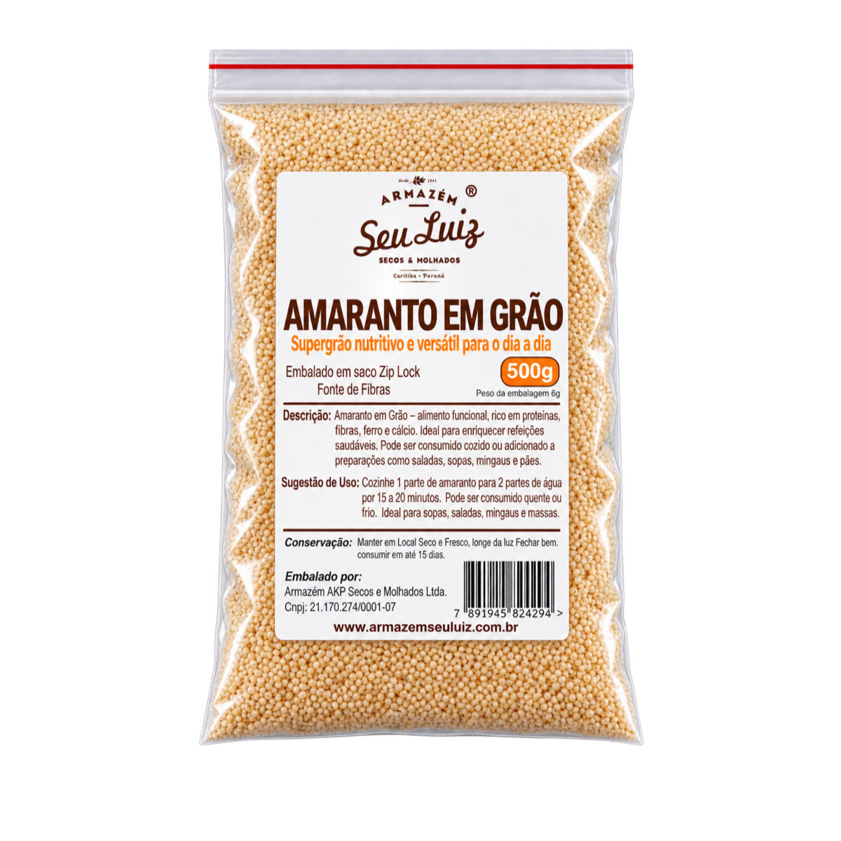 Amaranto em Grão 500g | Armazém Seu Luiz