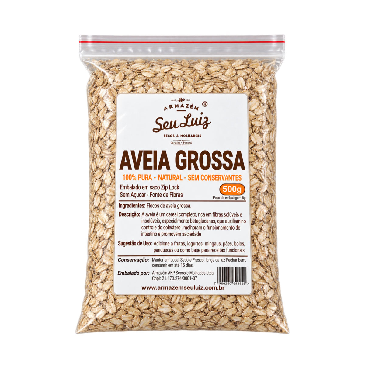 Aveia Grossa em Flocos 500g  Armazém Seu Luiz