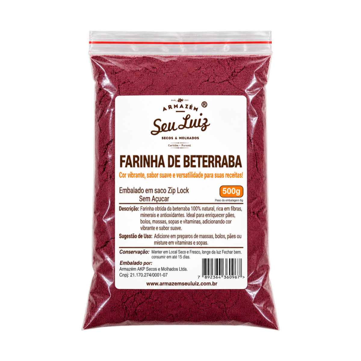 Beterraba em Pó 500g Natural – Armazém Seu Luiz