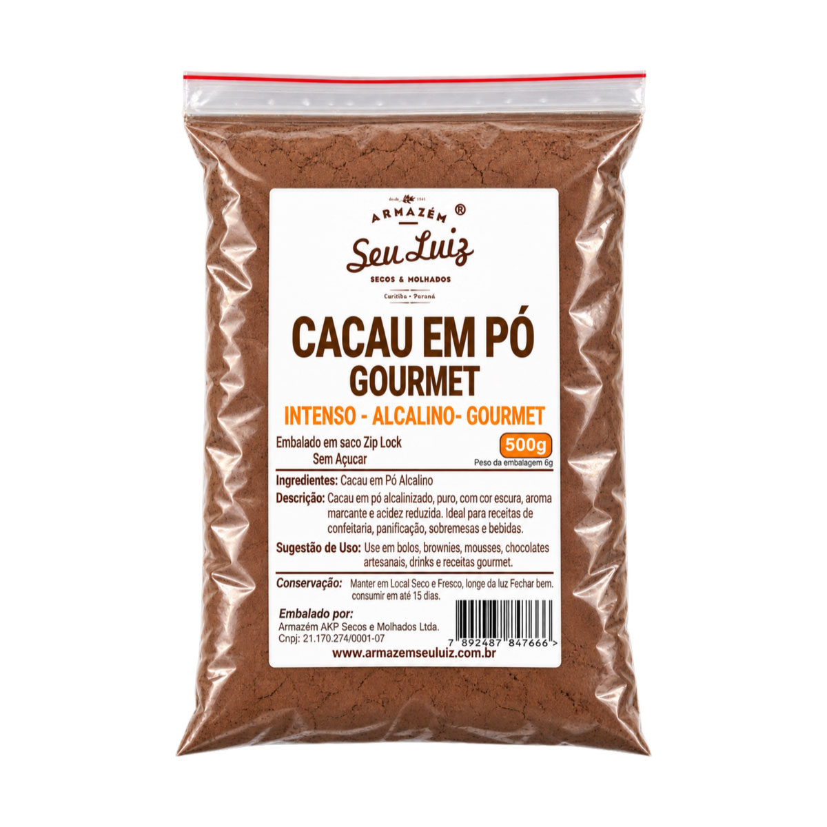 Cacau em Pó Alcalino Gourmet 500g Puro | Armazém Seu Luiz