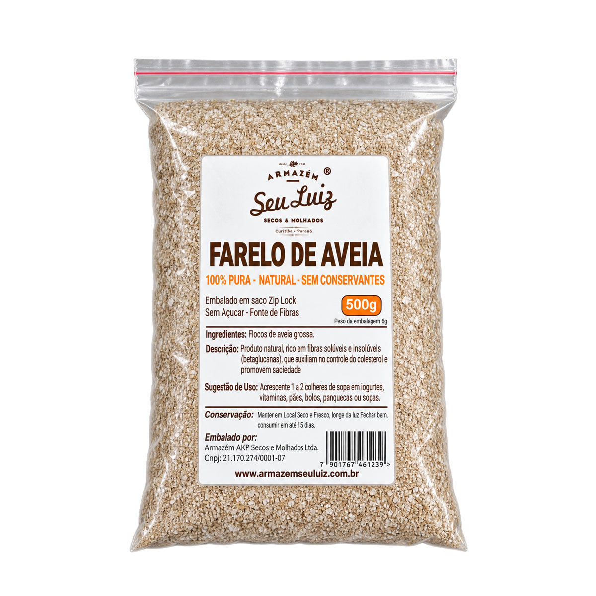 Farelo de Aveia 500g Armazém Seu Luiz