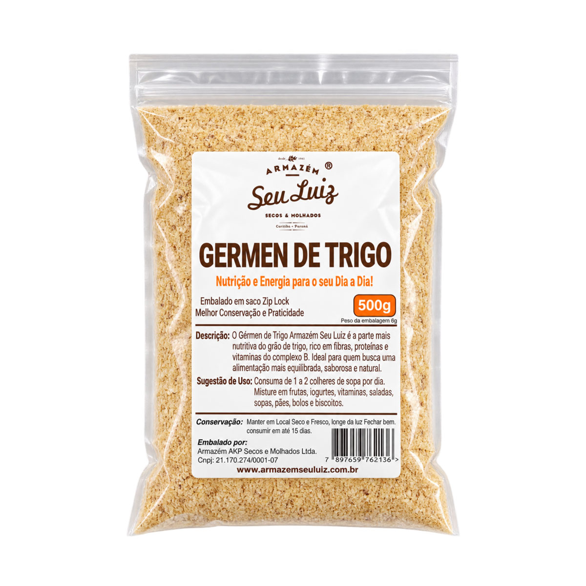 Gérmen de Trigo 500g Armazém Seu Luiz Natural e Nutritivo