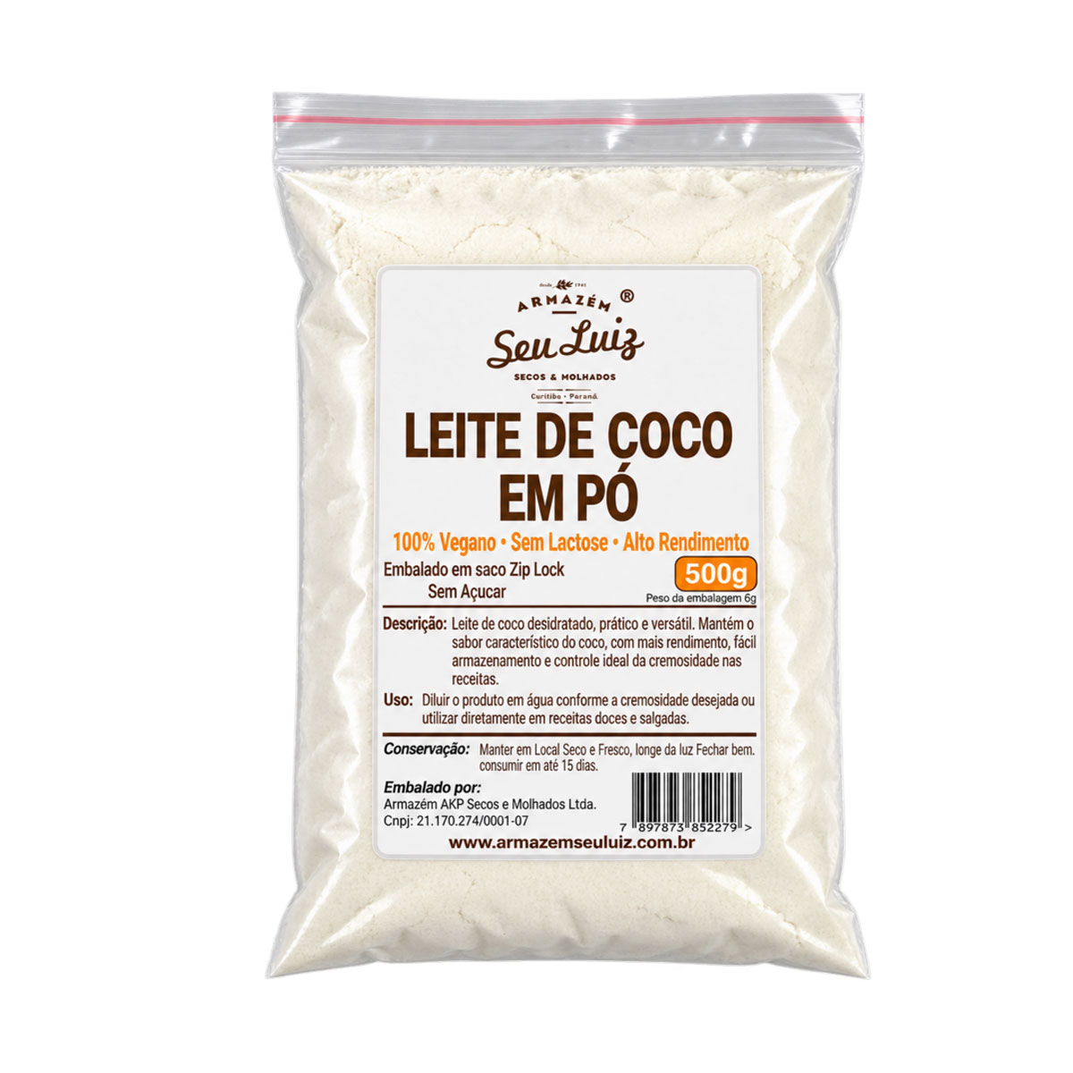 Leite de Coco em Pó 500g 100% Vegano – Armazém Seu Luiz