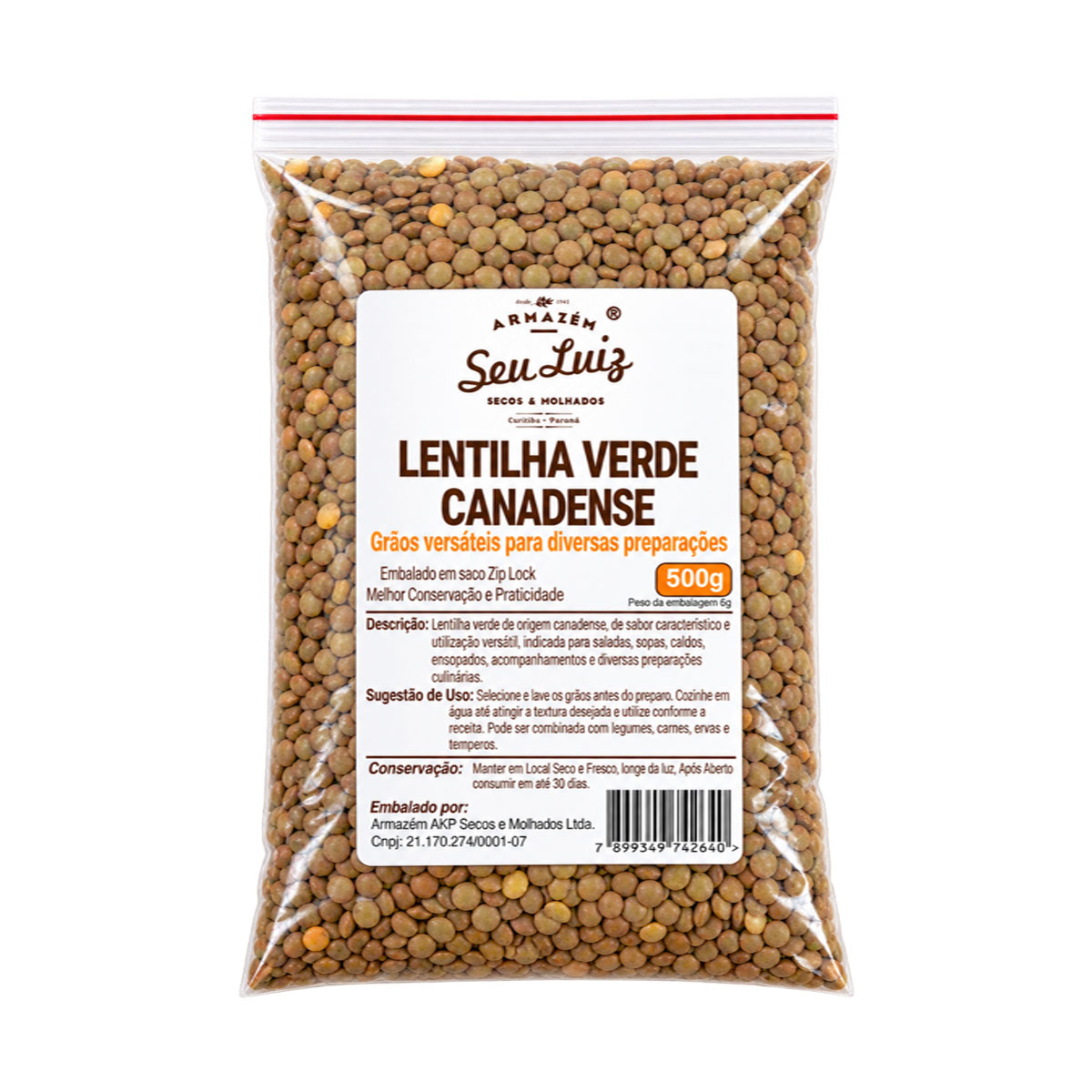 Lentilha Canadense Verde 500g