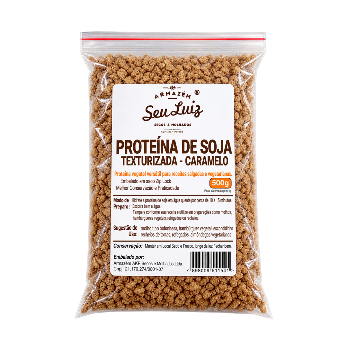 Proteína de Soja Texturizada Caramelo 500g Armazém Seu Luiz