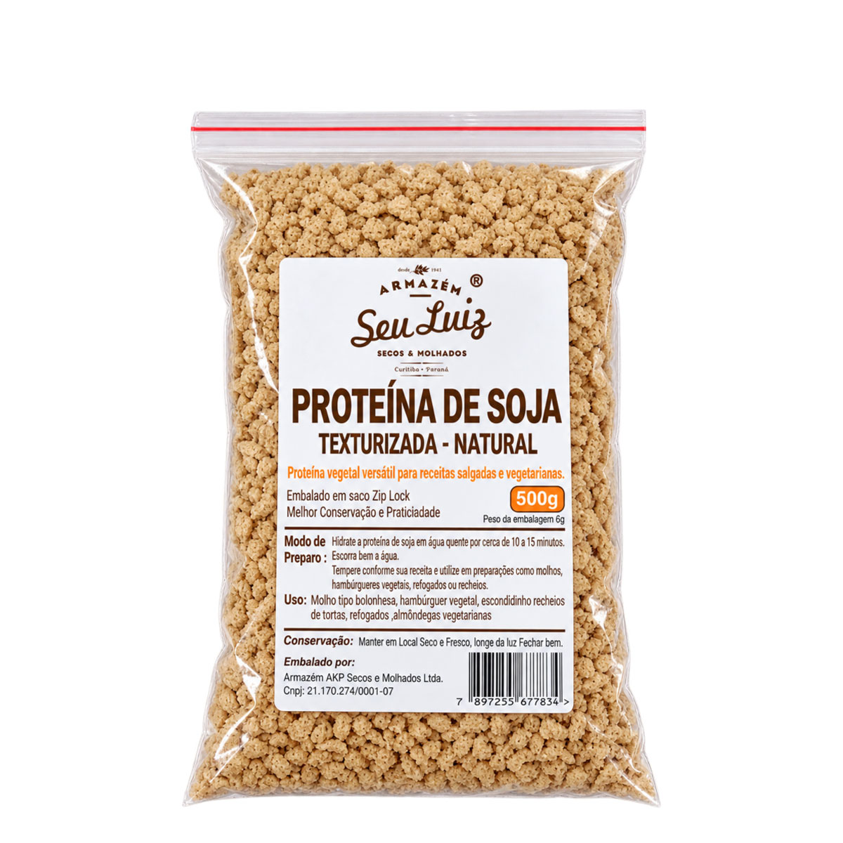Proteína de Soja Texturizada Natural 500g Armazém Seu Luiz