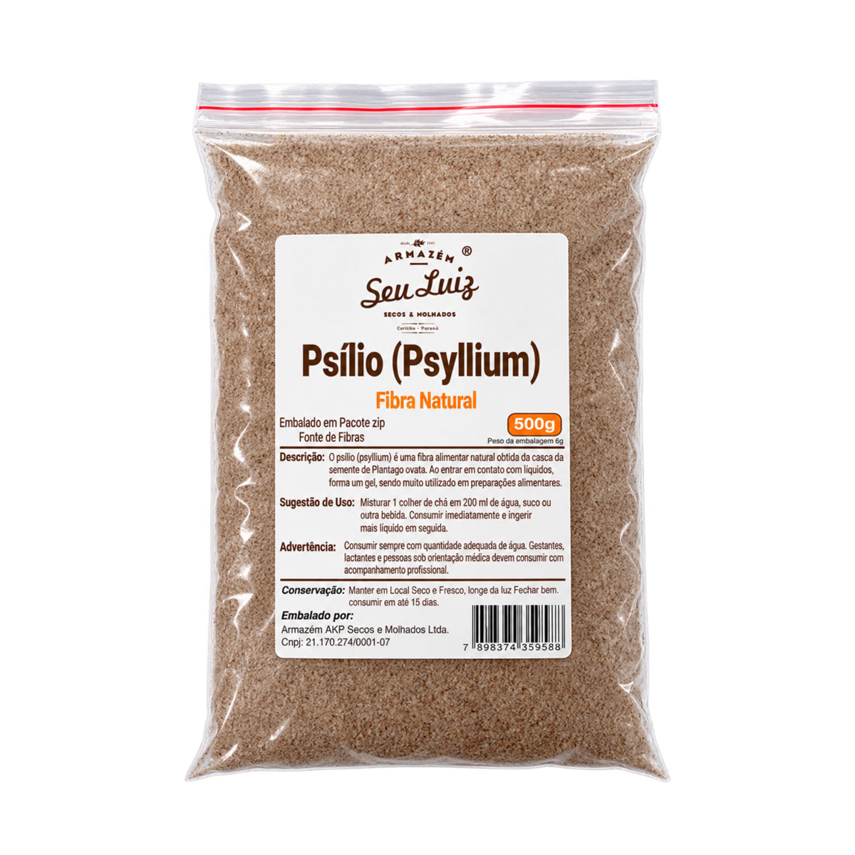 Psílio (Psyllium) 500g | Armazém Seu Luiz | Fibra Natural