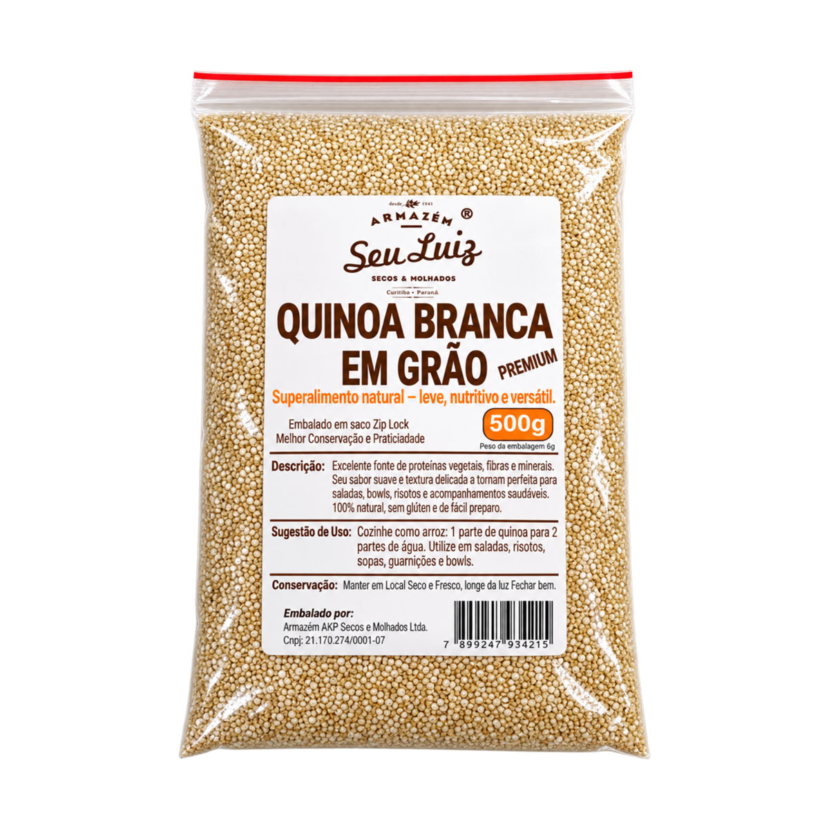 Quinoa Branca em Grão 500g – Armazém Seu Luiz