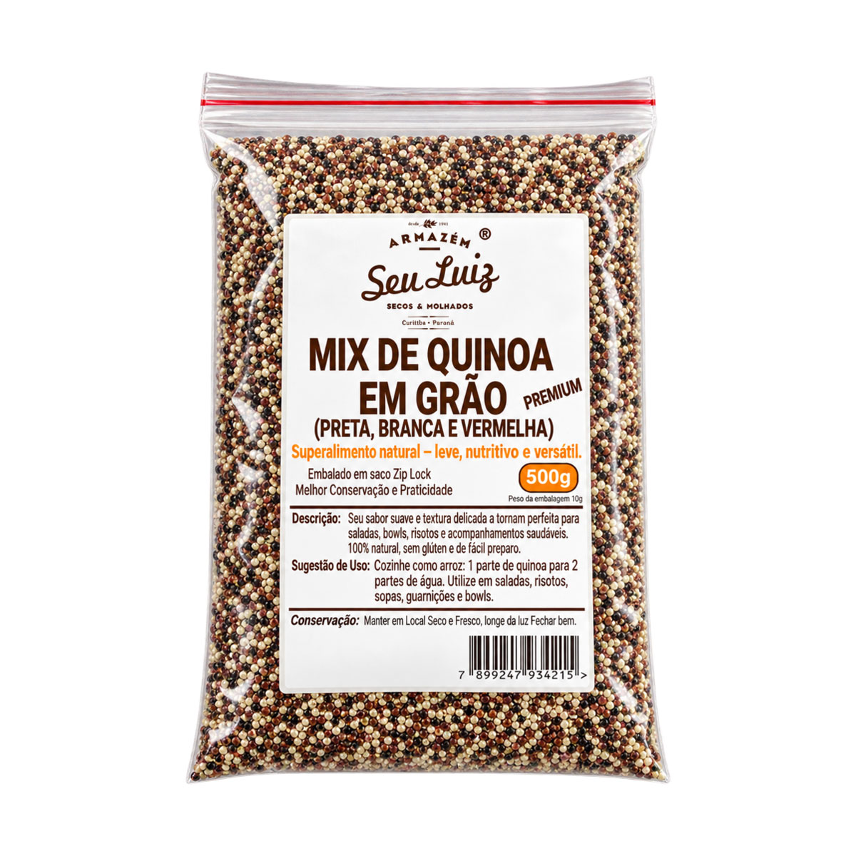 Quinoa Mix Preta Branca e Vermelha 500g – Armazém Seu Luiz