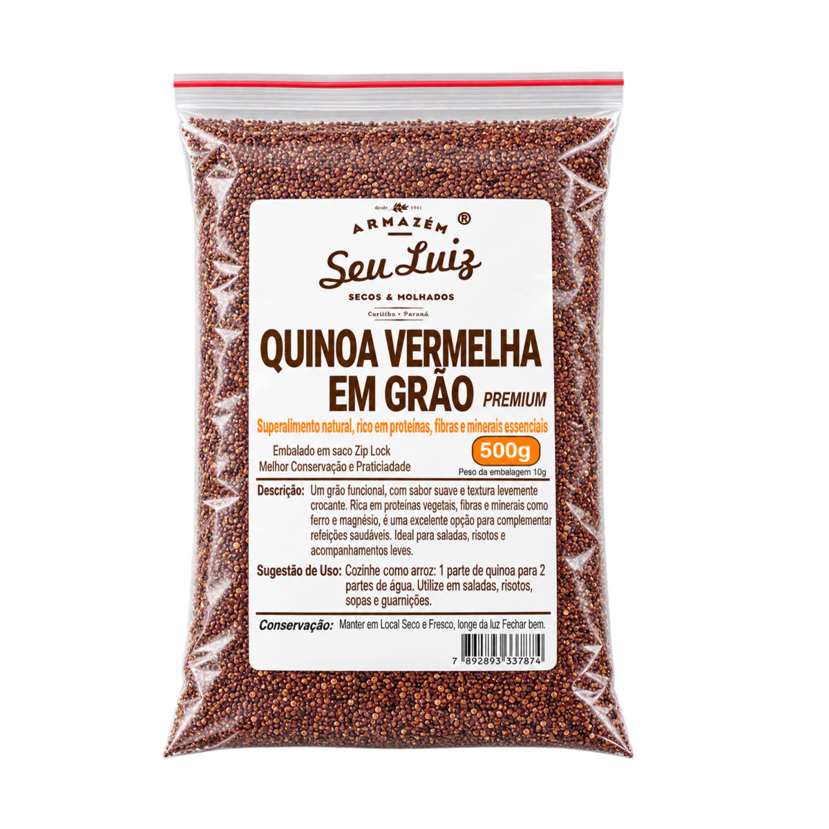 Quinoa Vermelha em Grãos 500g – Armazém Seu Luiz