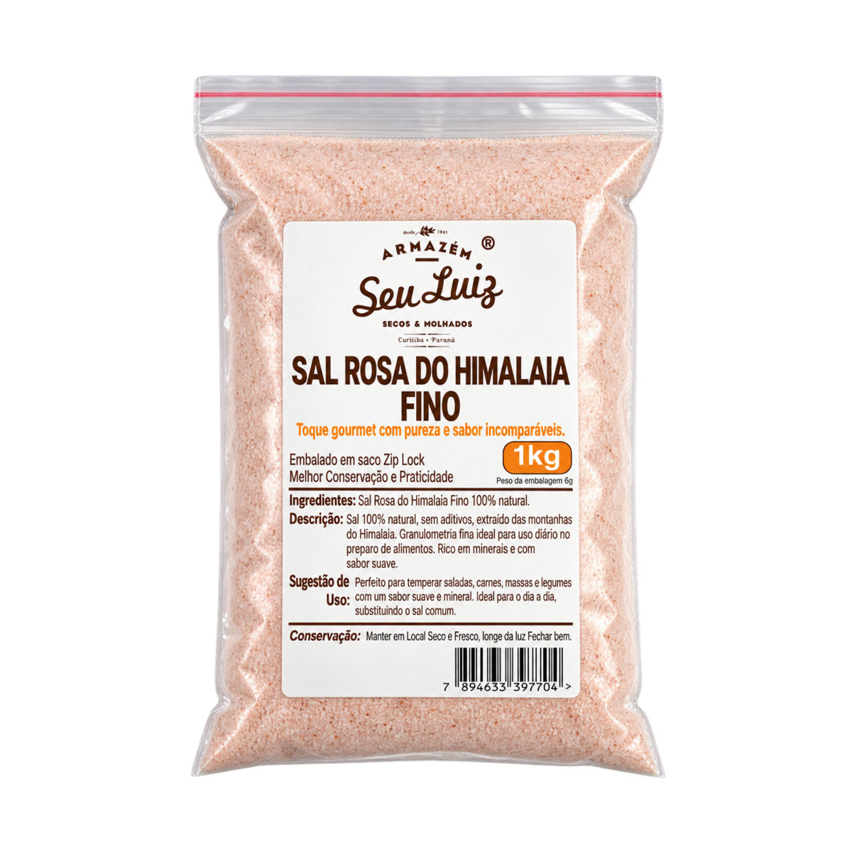 Sal Rosa do Himalaia Fino 1kg Armazém Seu Luiz