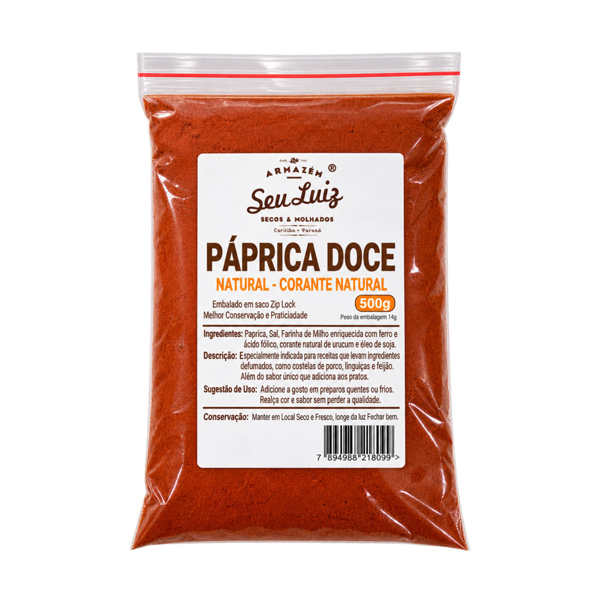 Paprica Doce - Armazém Seu Luiz 500g
