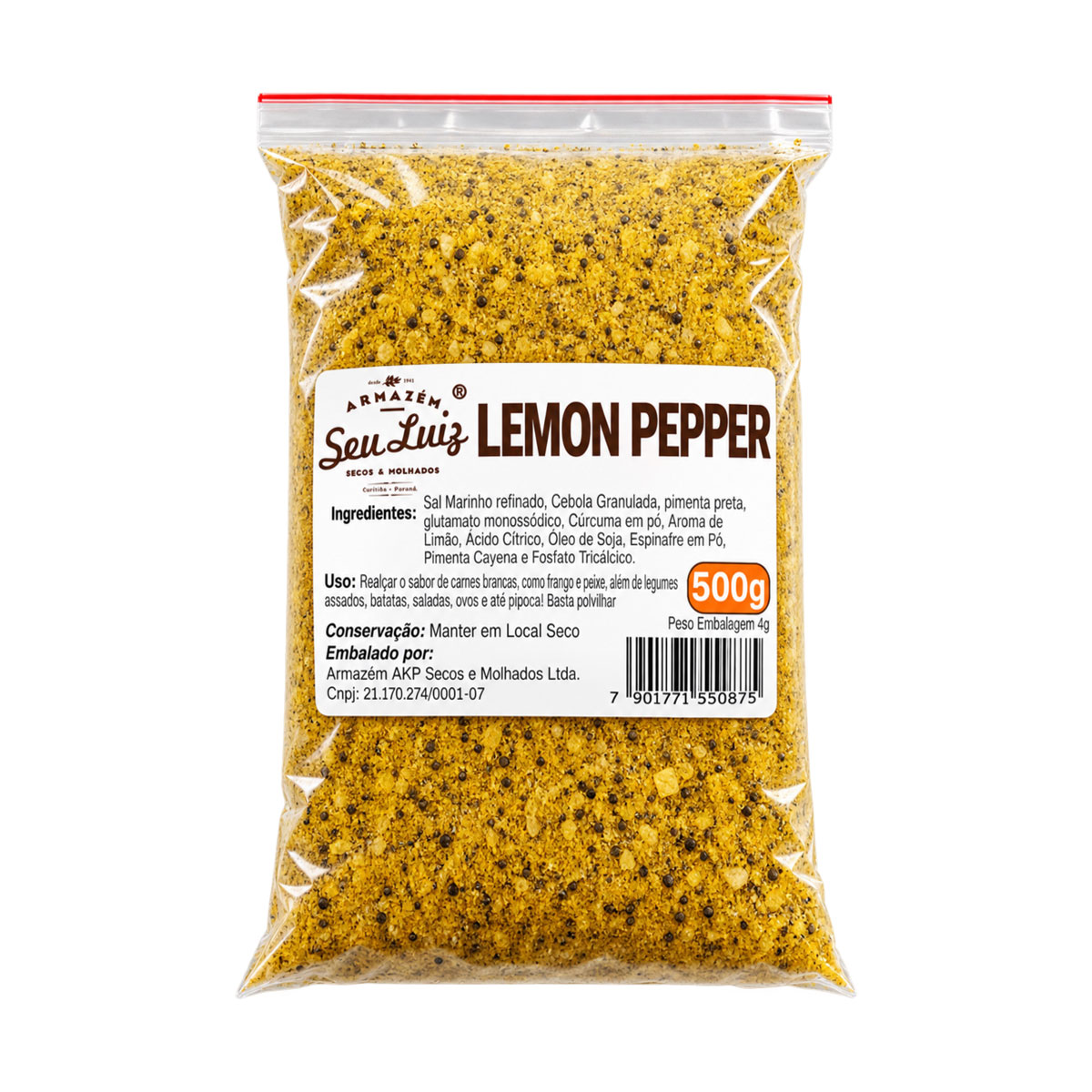 Lemon Pepper 500g | Armazém Seu Luiz