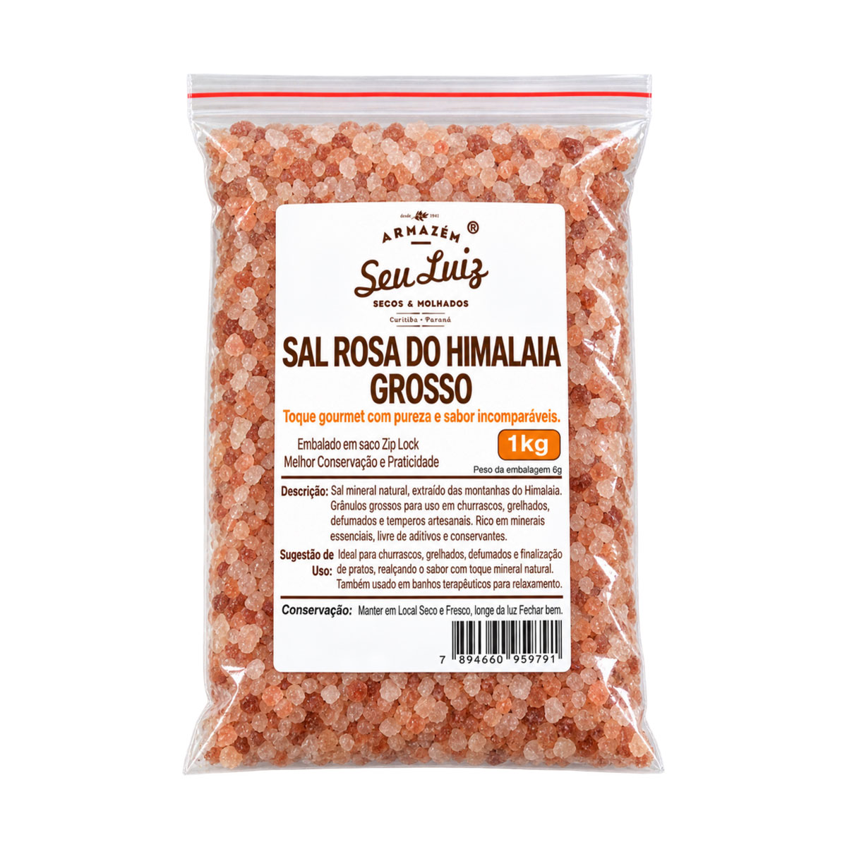 Sal Rosa do Himalaia Grosso 1kg – Armazém Seu Luiz