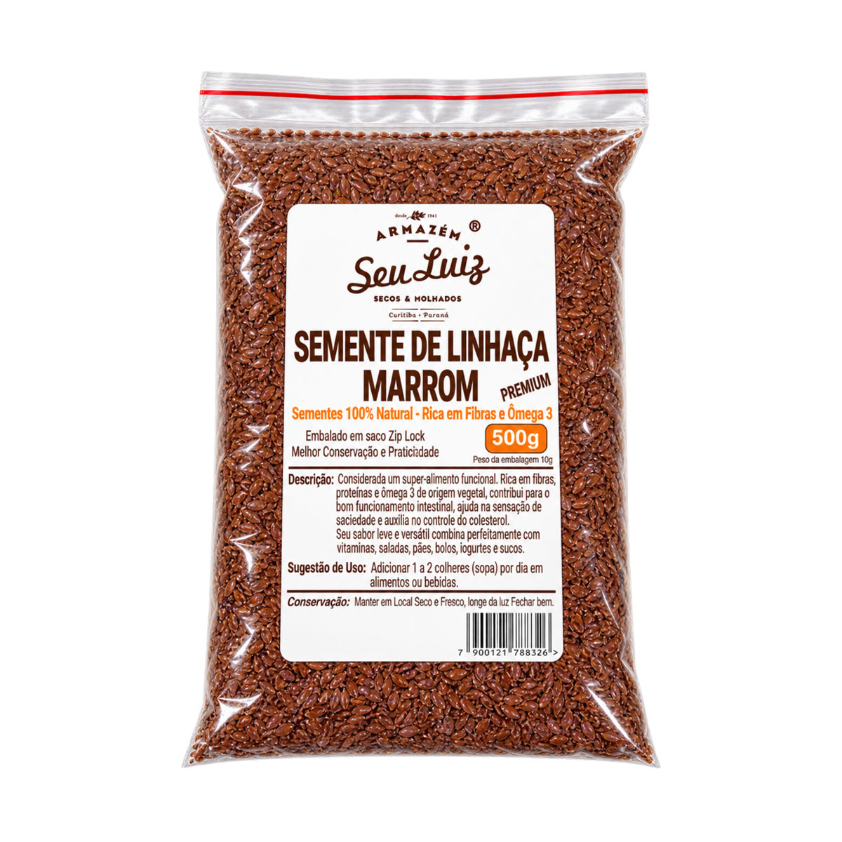 Semente de Linhaça Marrom 500g – Armazém Seu Luiz